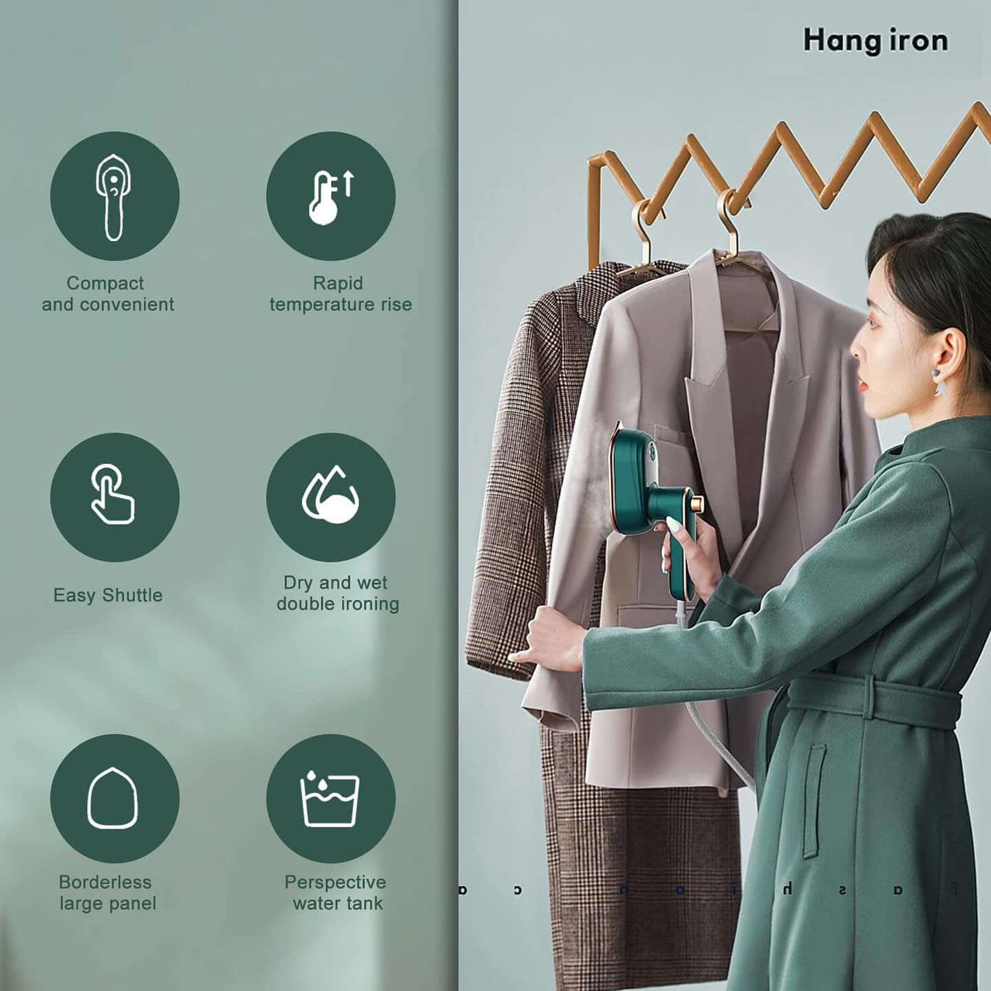 Portable Steam Iron  Handheld Garment Steamer